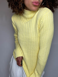 Pull a col montant jaune TOMMY HILFIGER S vintage