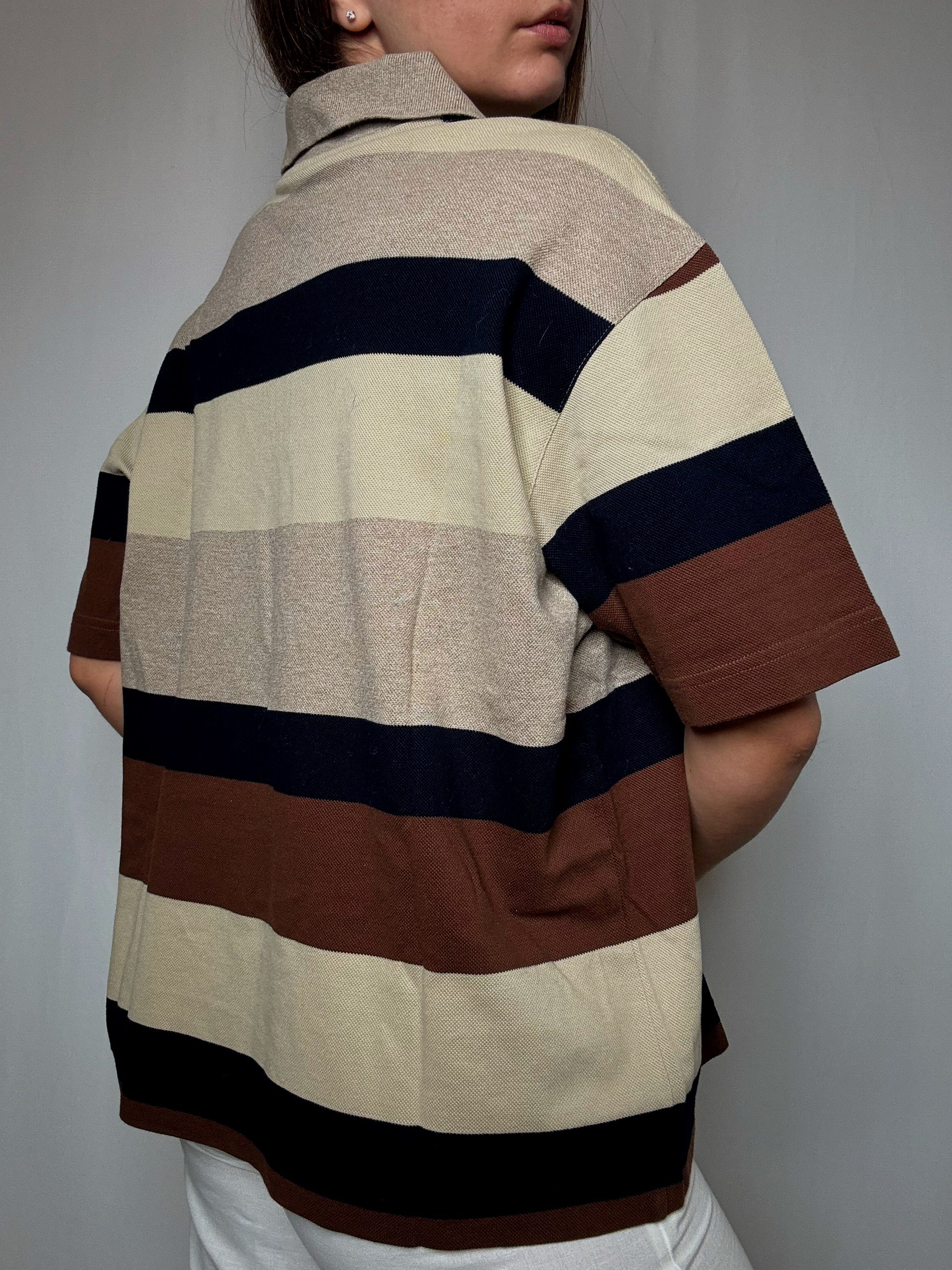 Polo rayé à zip XL vintage