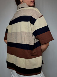 Polo rayé à zip XL vintage