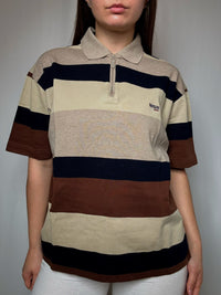 Polo rayé à zip XL vintage