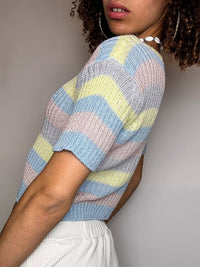 Vintage-Strickoberteil mit Streifen (S/M)