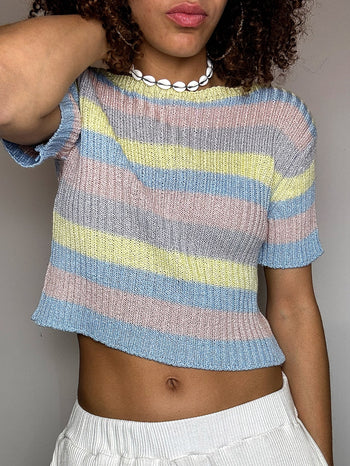 Petit top en maille rayé S/M vintage