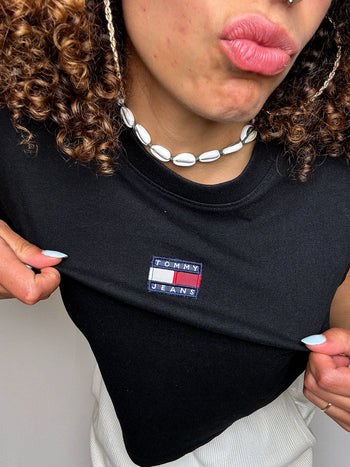 Tee shirt noir TOMMY HILFIGER S vintage