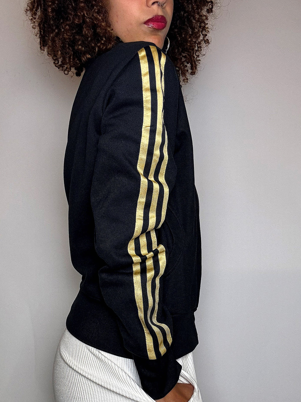 Jacket fittée noire ADIDAS L vintage
