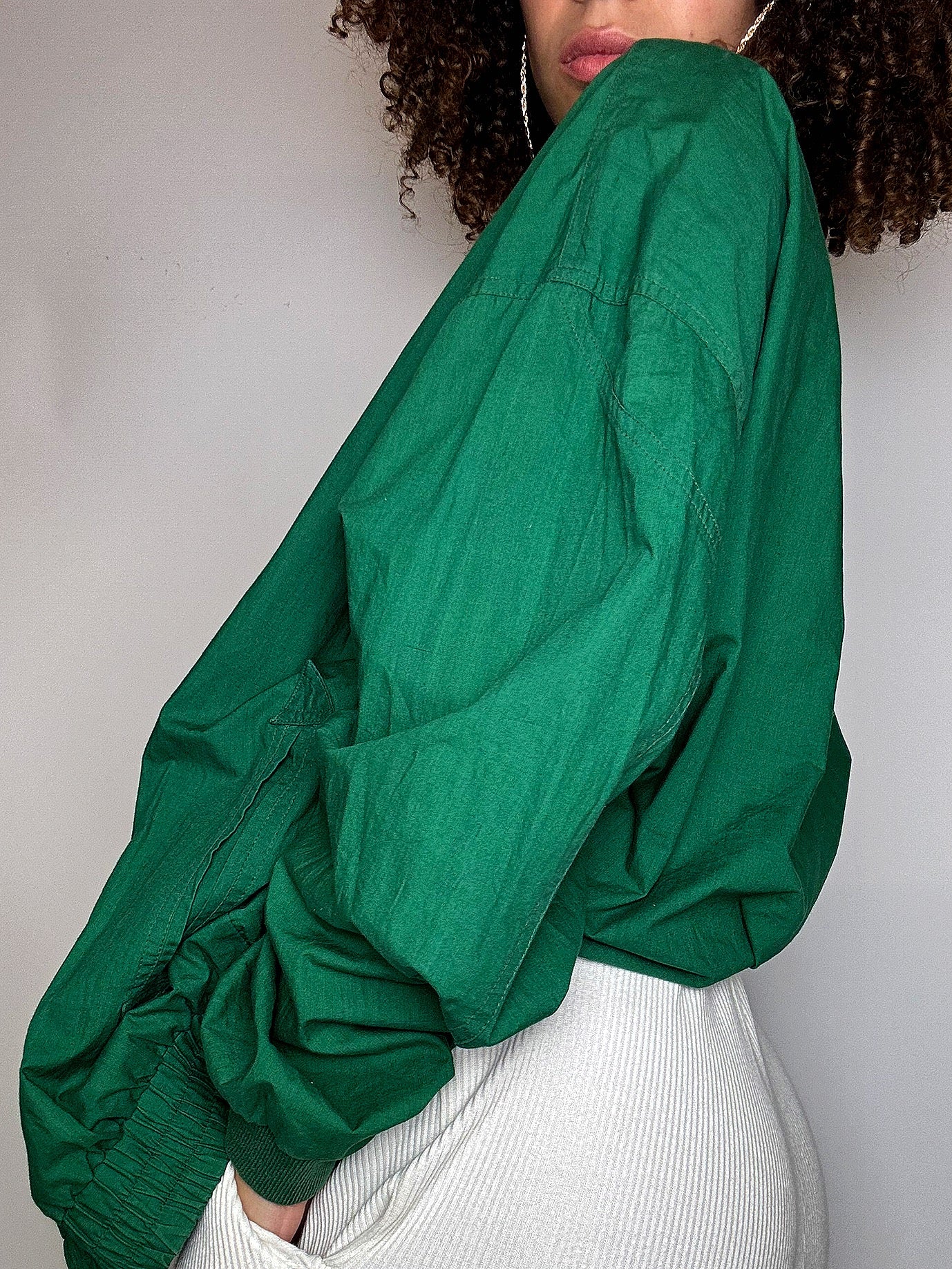 Bomber en coton vert L vintage