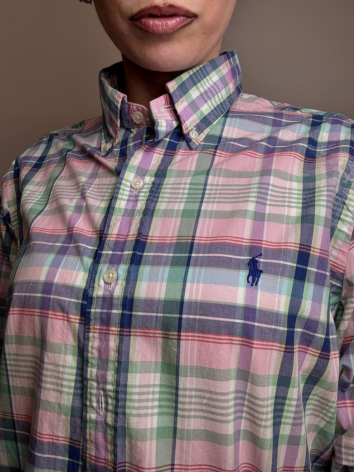 RALPH LAUREN M vintage multi-colored plaid shirt 