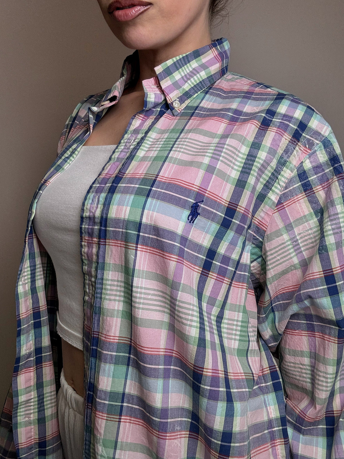 RALPH LAUREN M vintage multi-colored plaid shirt 
