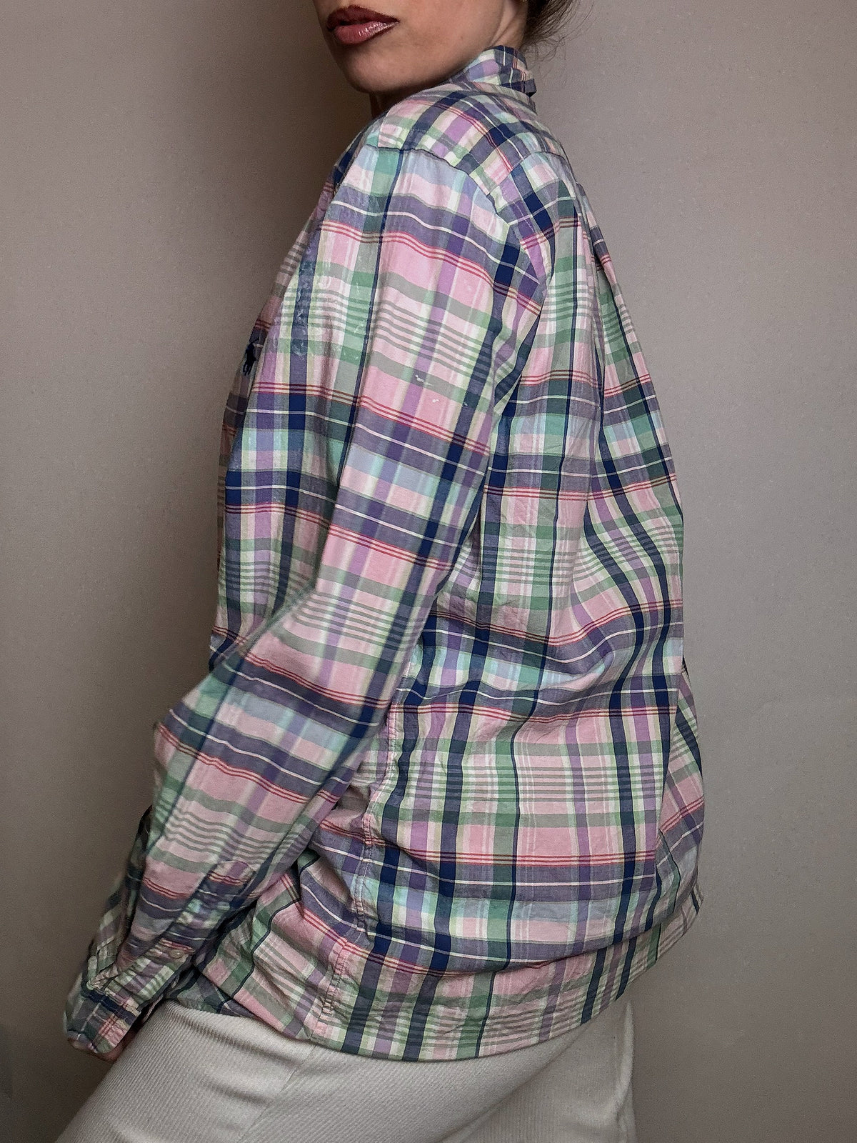 RALPH LAUREN M vintage multi-colored plaid shirt 