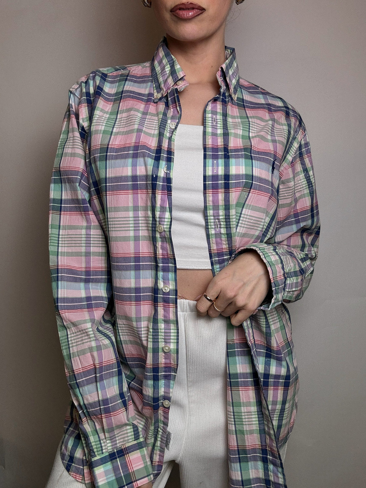 RALPH LAUREN M vintage multi-colored plaid shirt 