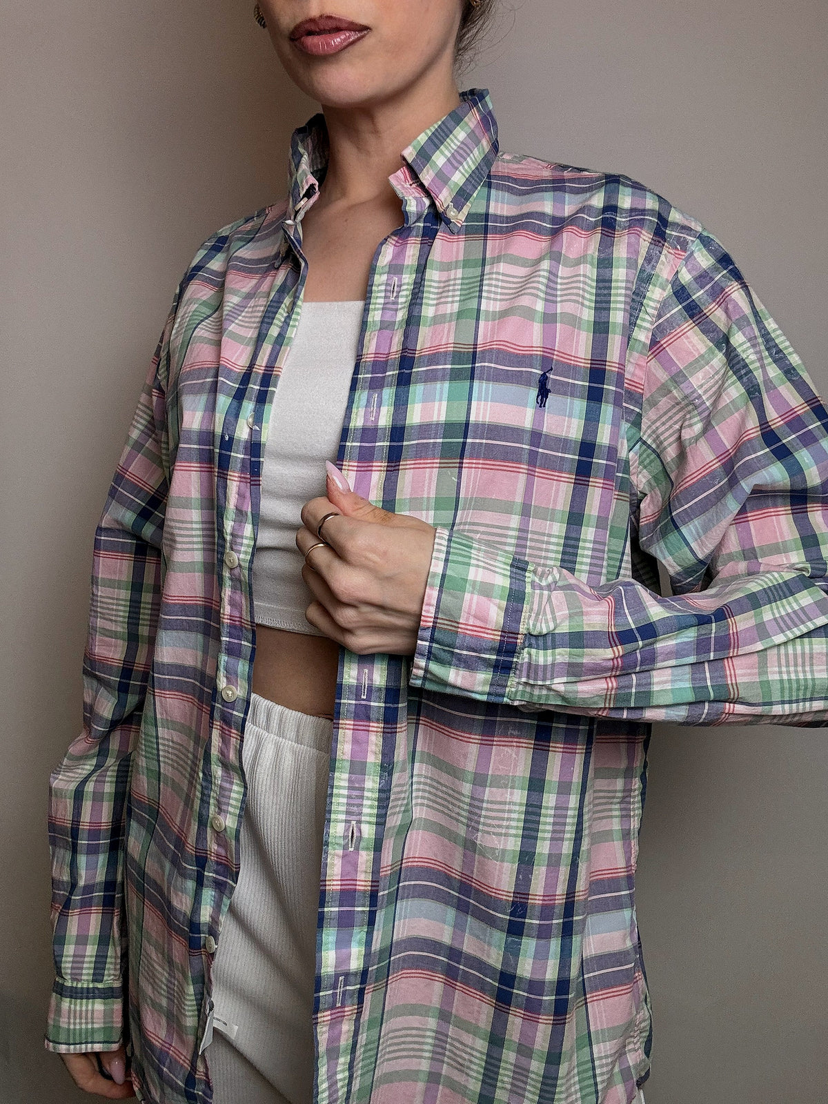 RALPH LAUREN M vintage multi-colored plaid shirt 