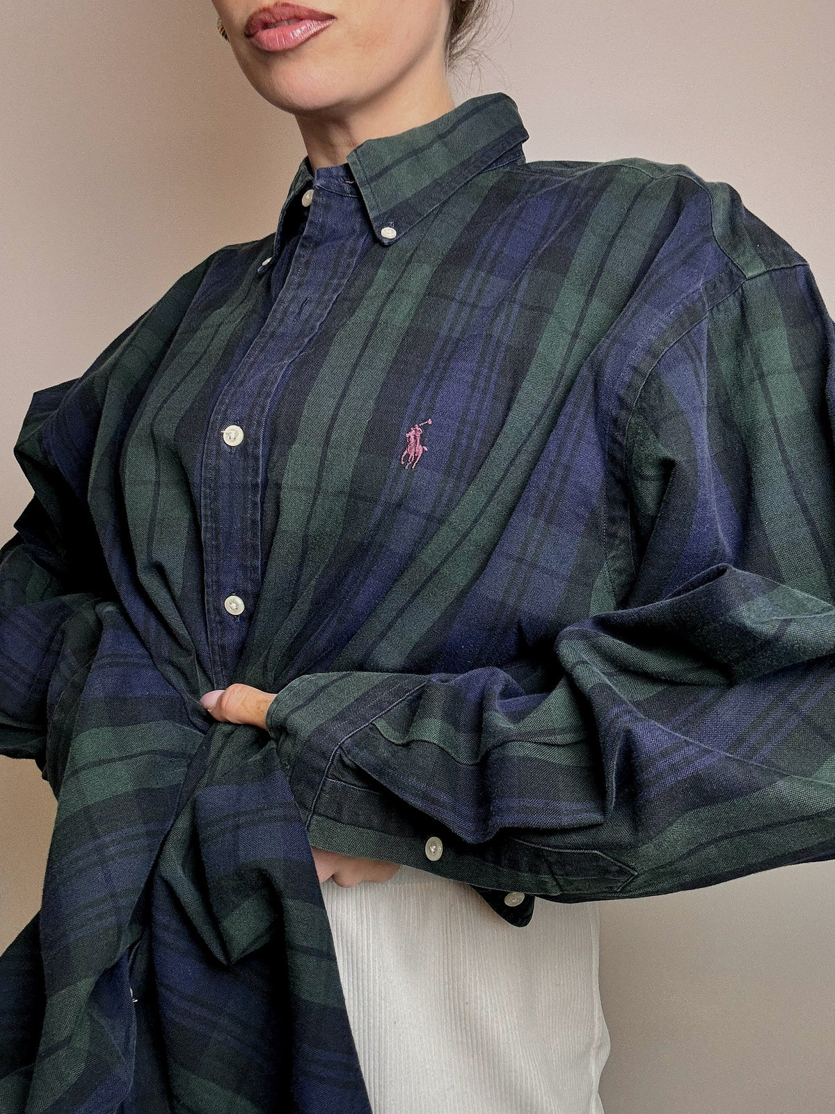 RALPH LAUREN XL vintage oversized plaid shirt 