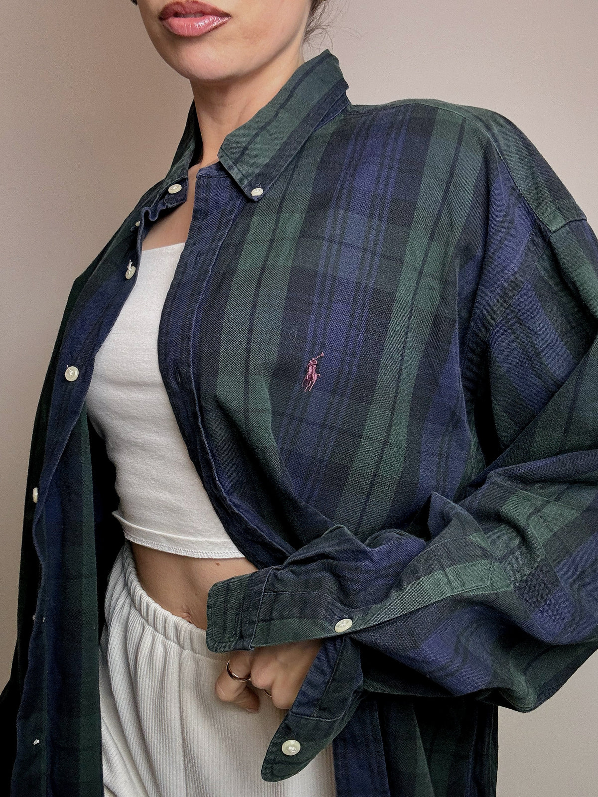 RALPH LAUREN XL vintage oversized plaid shirt 