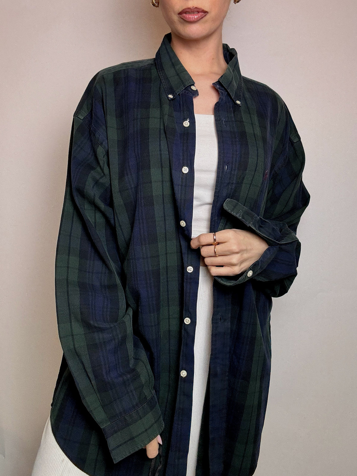 RALPH LAUREN XL vintage oversized plaid shirt 