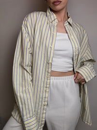 IZOD L Vintage gelb gestreiftes Hemd 