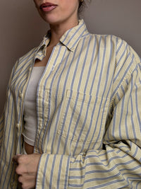 IZOD L Vintage gelb gestreiftes Hemd 