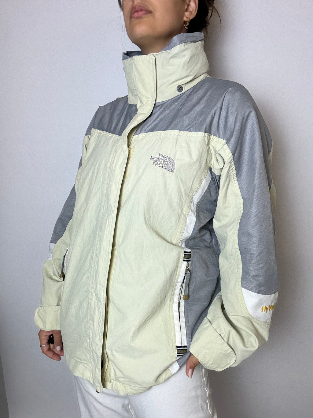 North Face Outwear Vintage gray and yellow jacket L