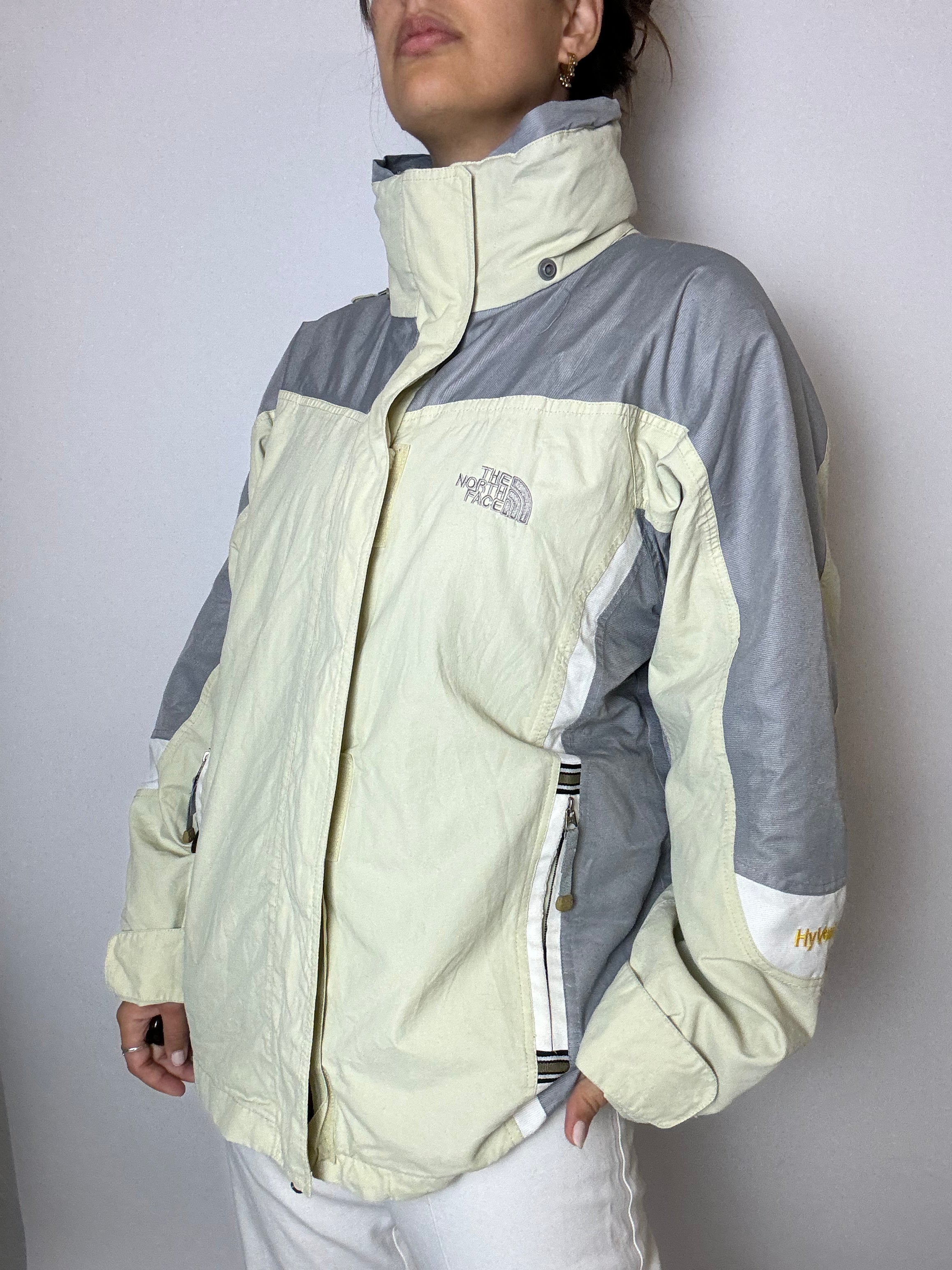 North Face Outwear Vintage gray and yellow jacket L