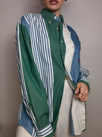Vintage M Jeans und grün gestreiftes Hemd 
