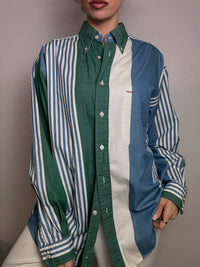 Vintage M Jeans und grün gestreiftes Hemd 