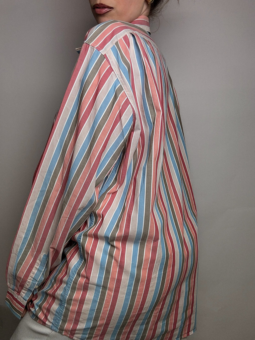 LACOSTE M/L Vintage Pastell gestreiftes Hemd 