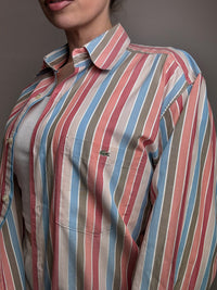 LACOSTE M/L Vintage Pastell gestreiftes Hemd 