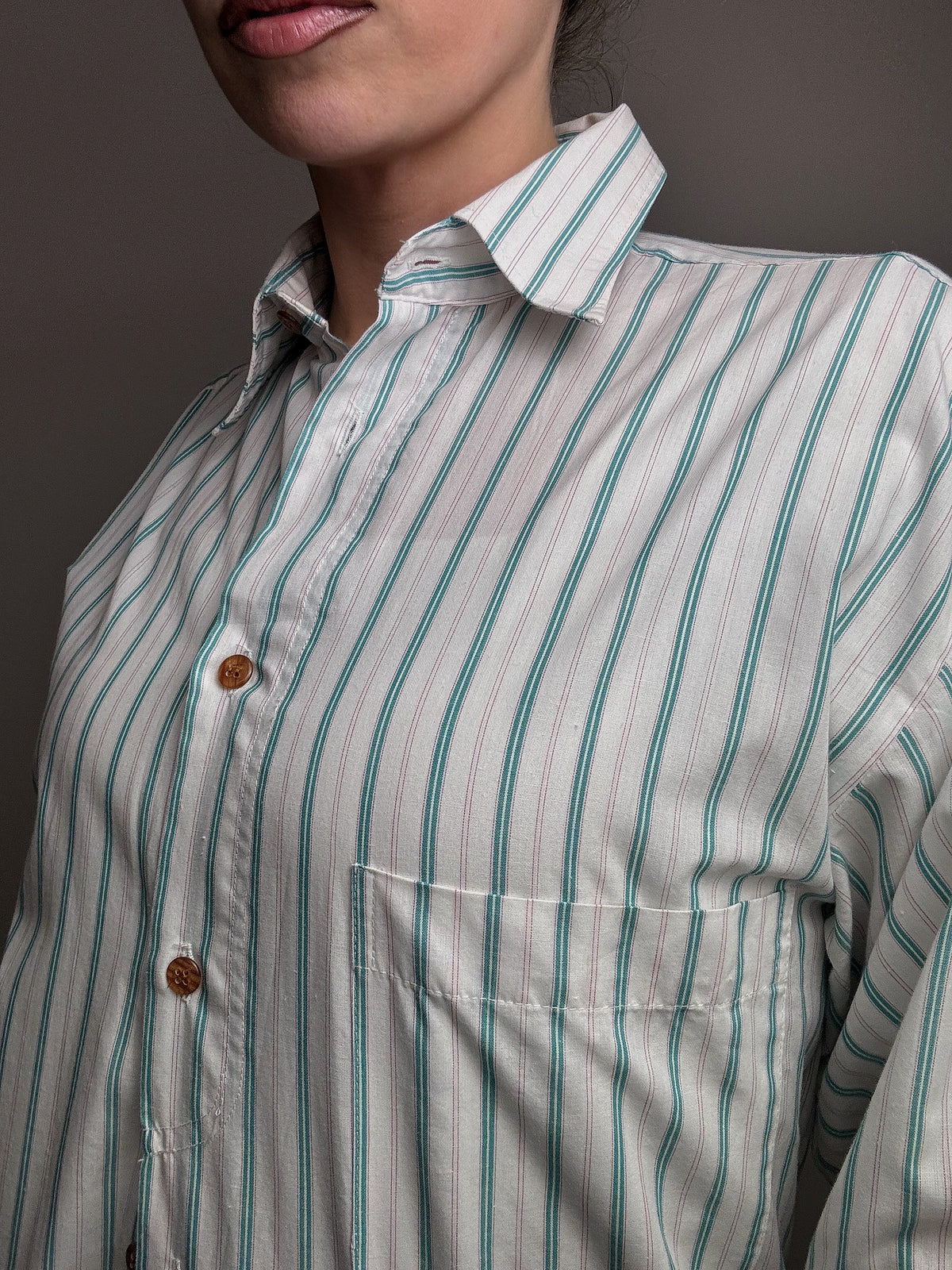 Vintage white striped shirt S 