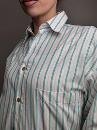 Vintage white striped shirt S 