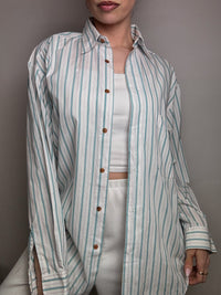Vintage white striped shirt S 
