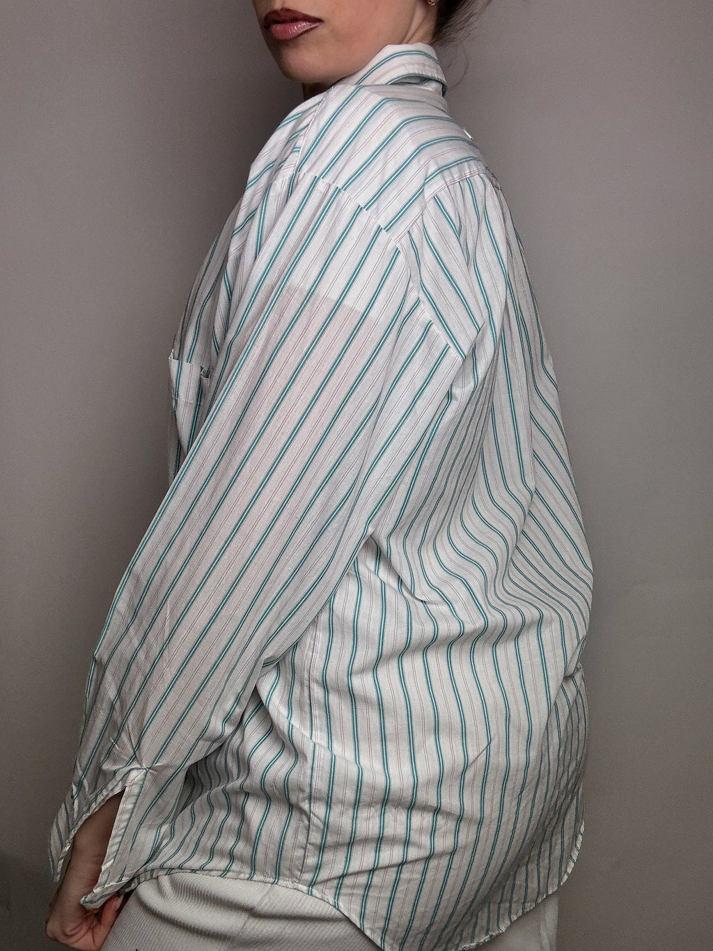 Vintage white striped shirt S 