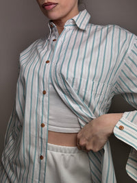 Vintage white striped shirt S 