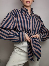 Chemise rayée brun et marine GAP L vintage