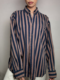 Chemise rayée brun et marine GAP L vintage