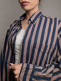 Chemise rayée brun et marine GAP L vintage
