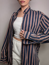 Chemise rayée brun et marine GAP L vintage