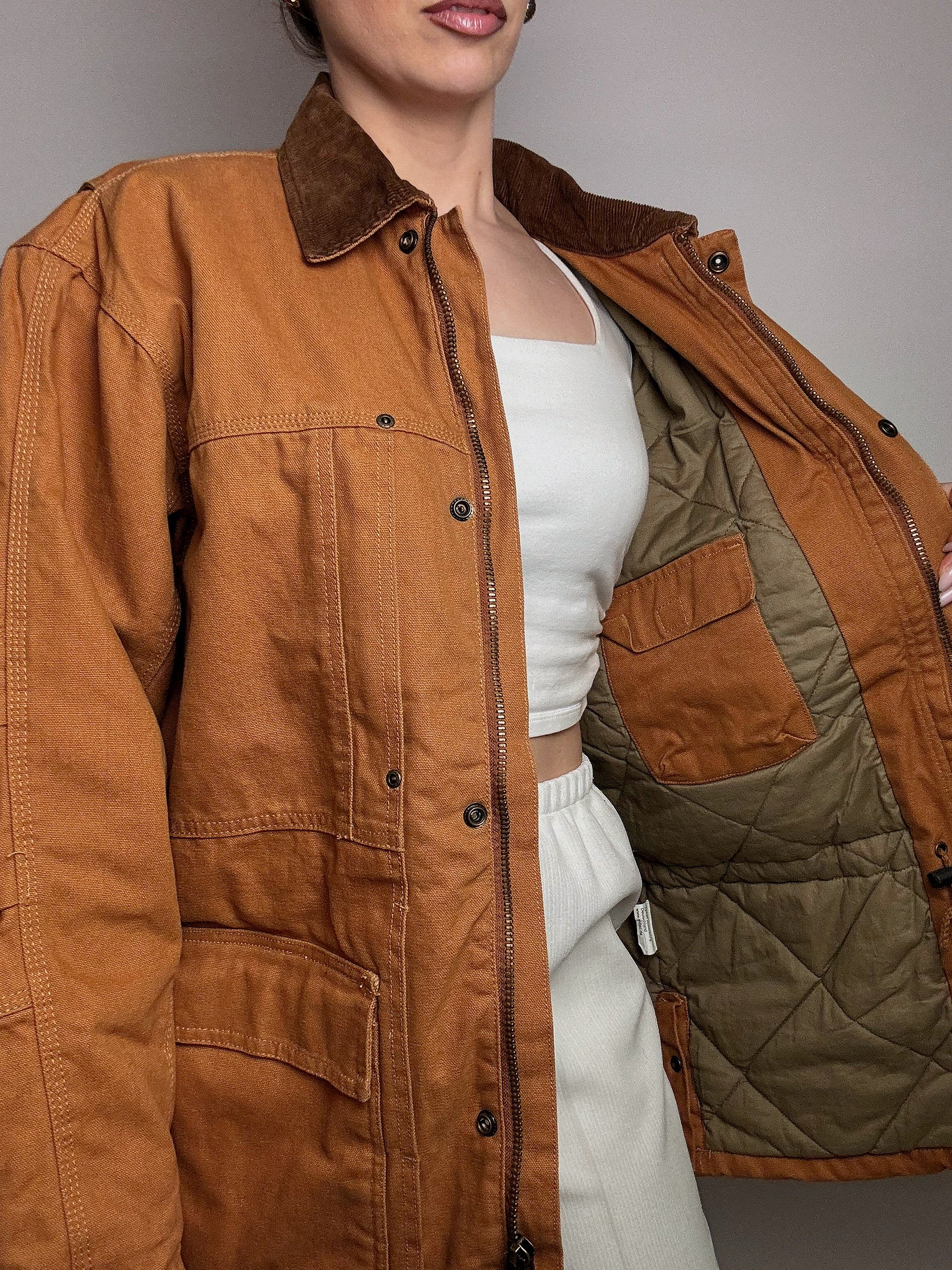 Veste style boxy MIL-TEC camel M/L vintage