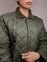 Vintage khaki quilted jacket L