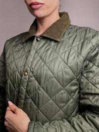 Vintage khaki quilted jacket L