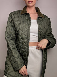 Vintage khaki quilted jacket L