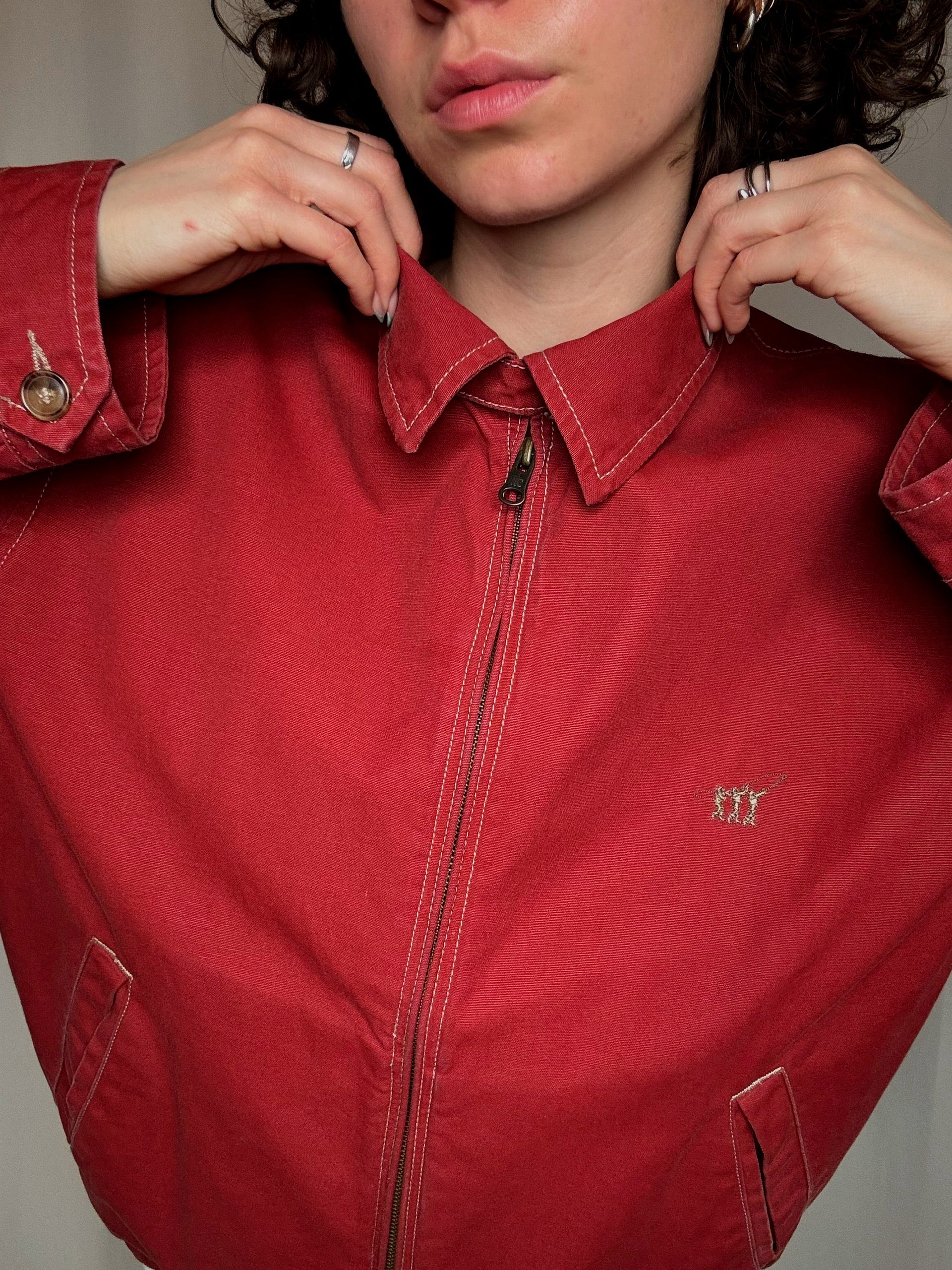 Rote Vintage-Sommerjacke L