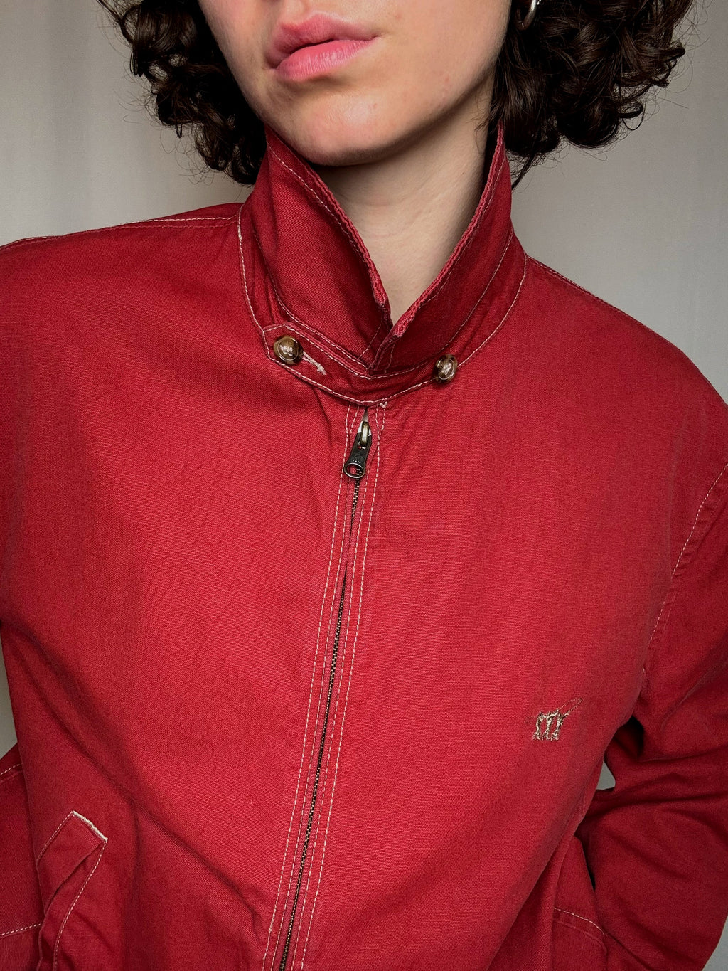 Rote Vintage-Sommerjacke L