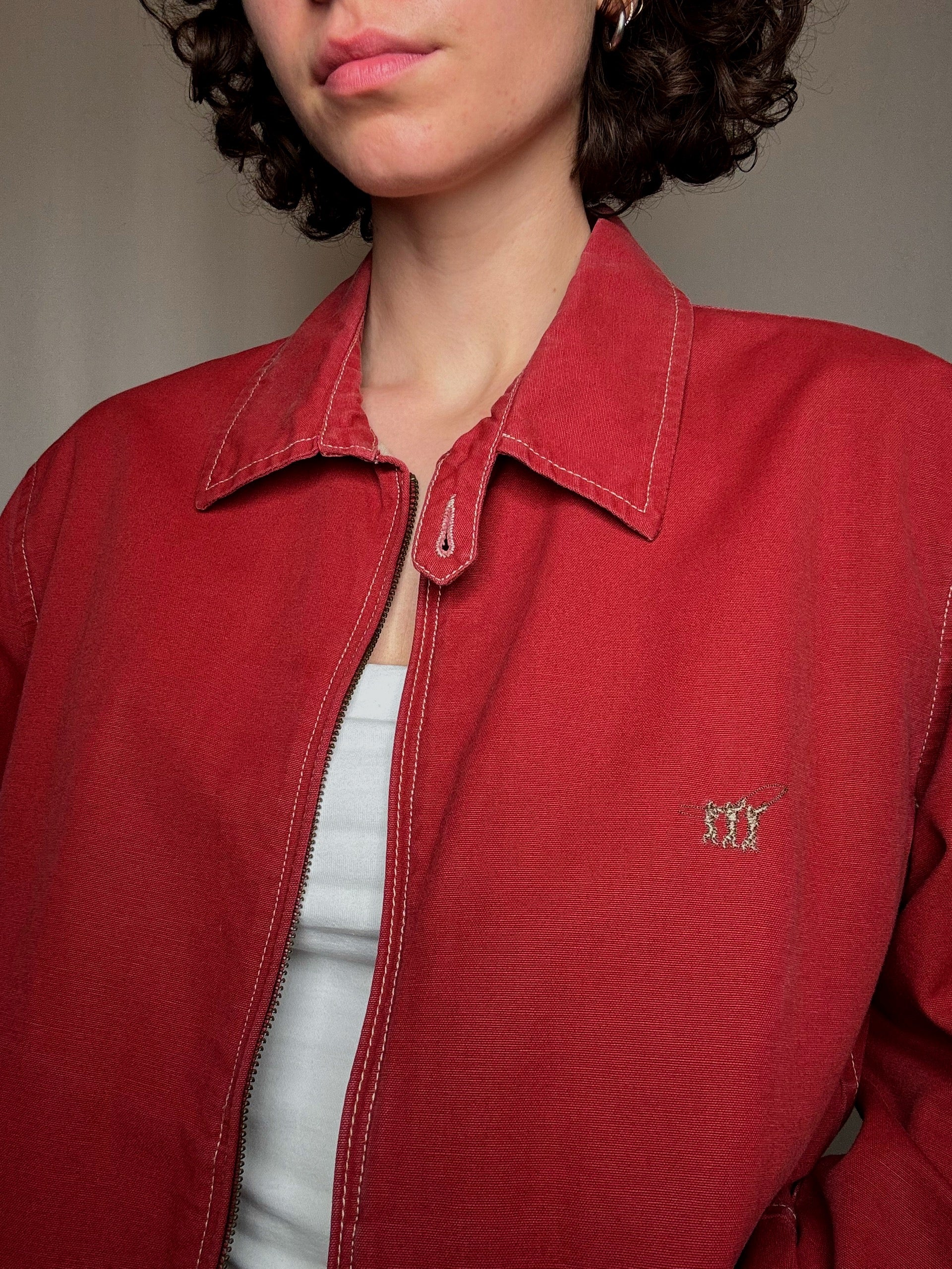 Rote Vintage-Sommerjacke L
