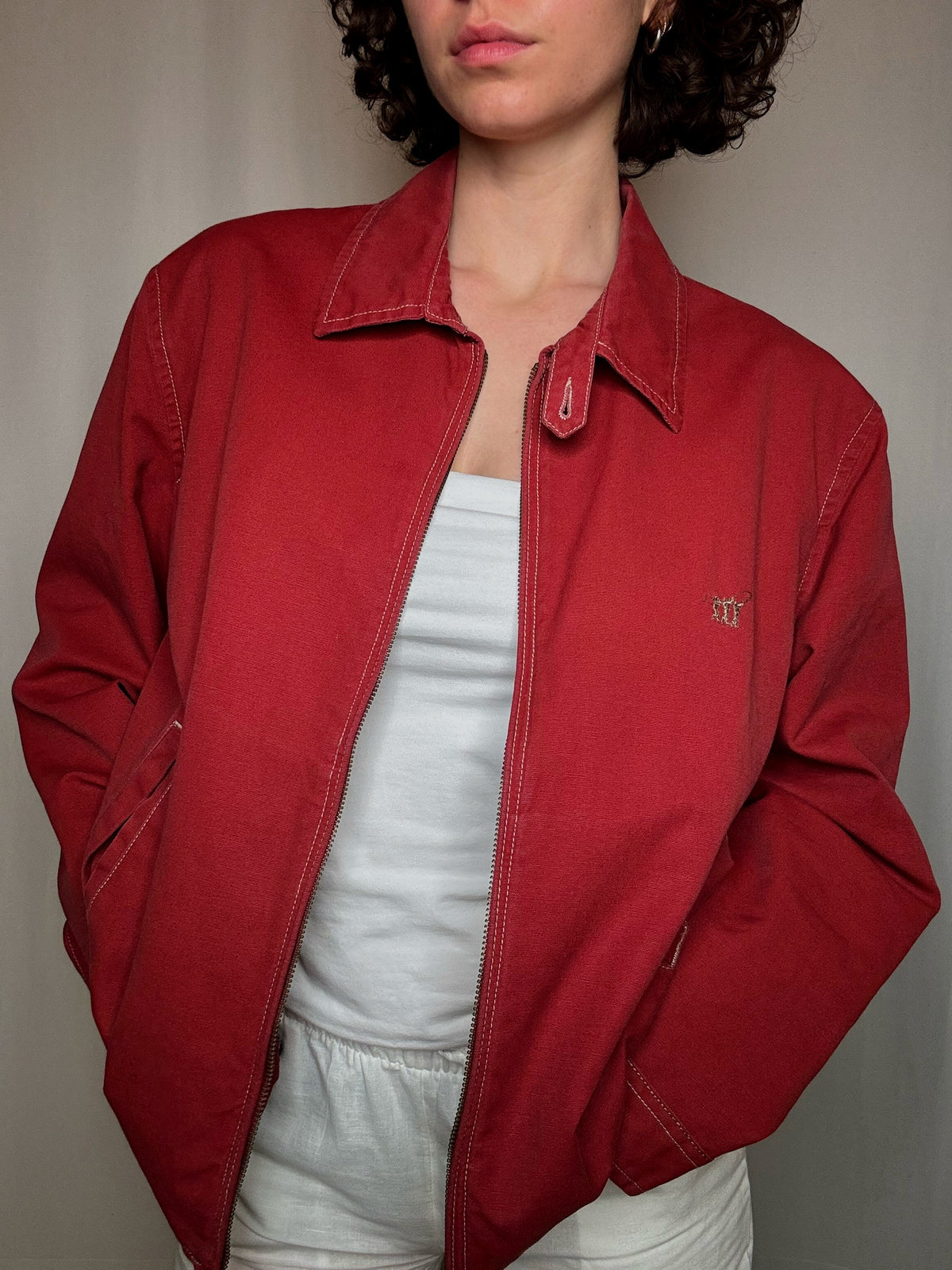 Veste d’été rouge L vintage