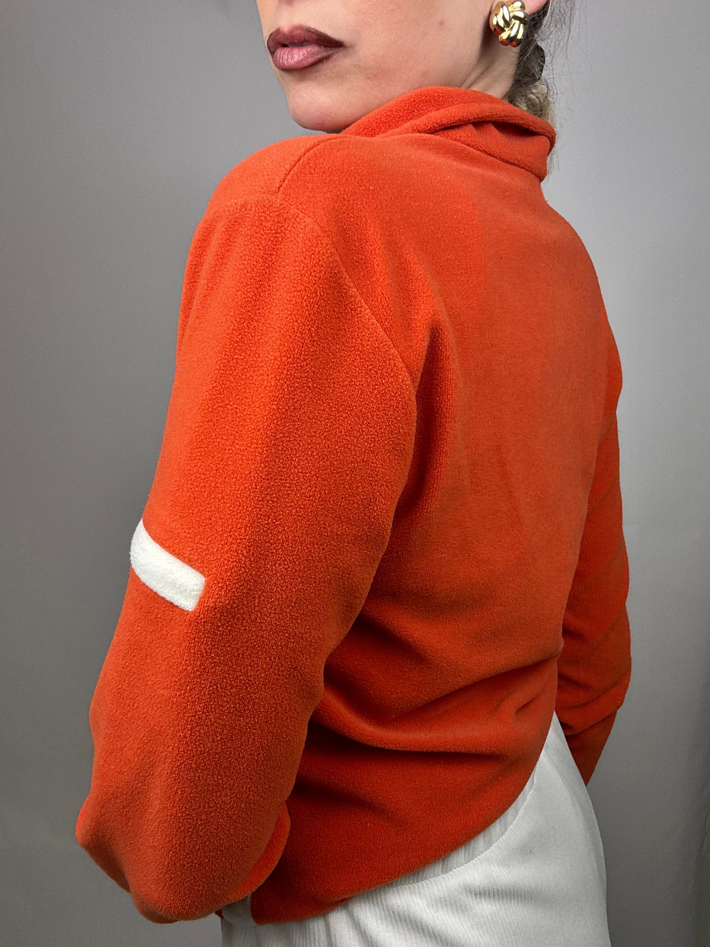Polaire orange FILA fittée S/M Vintage