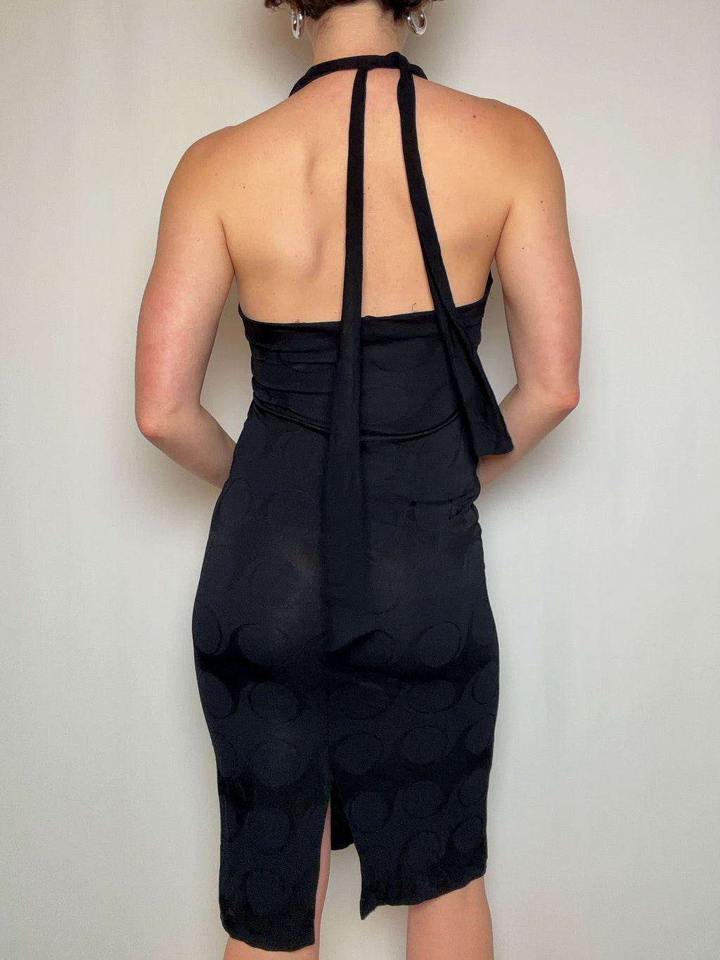 Tailliertes schwarzes Kleid M/L Vintage