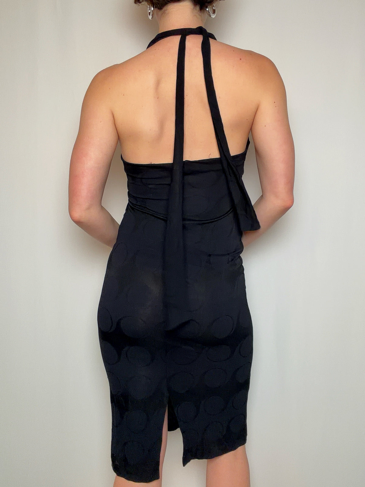 Tailliertes schwarzes Kleid M/L Vintage