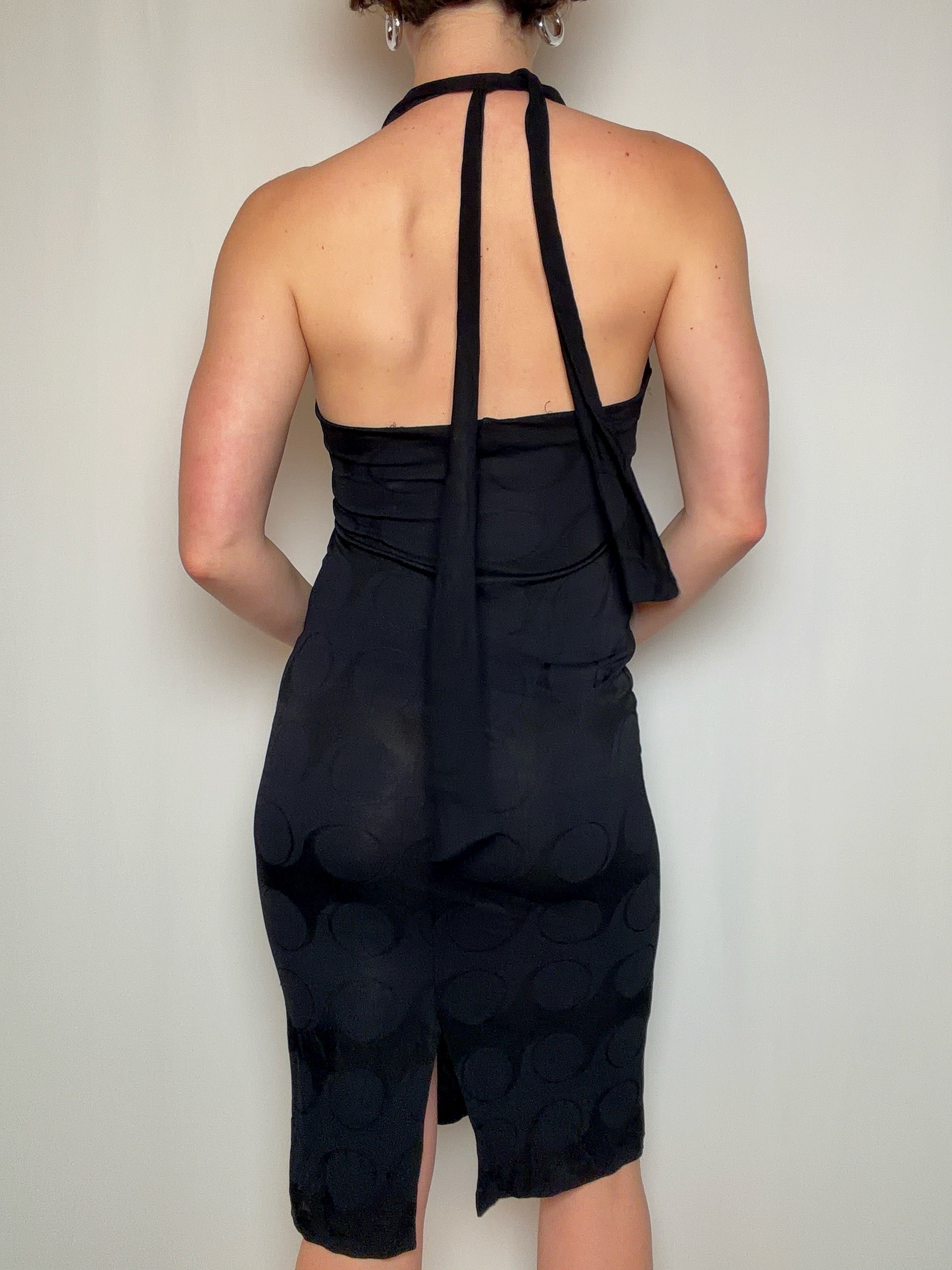 Tailliertes schwarzes Kleid M/L Vintage