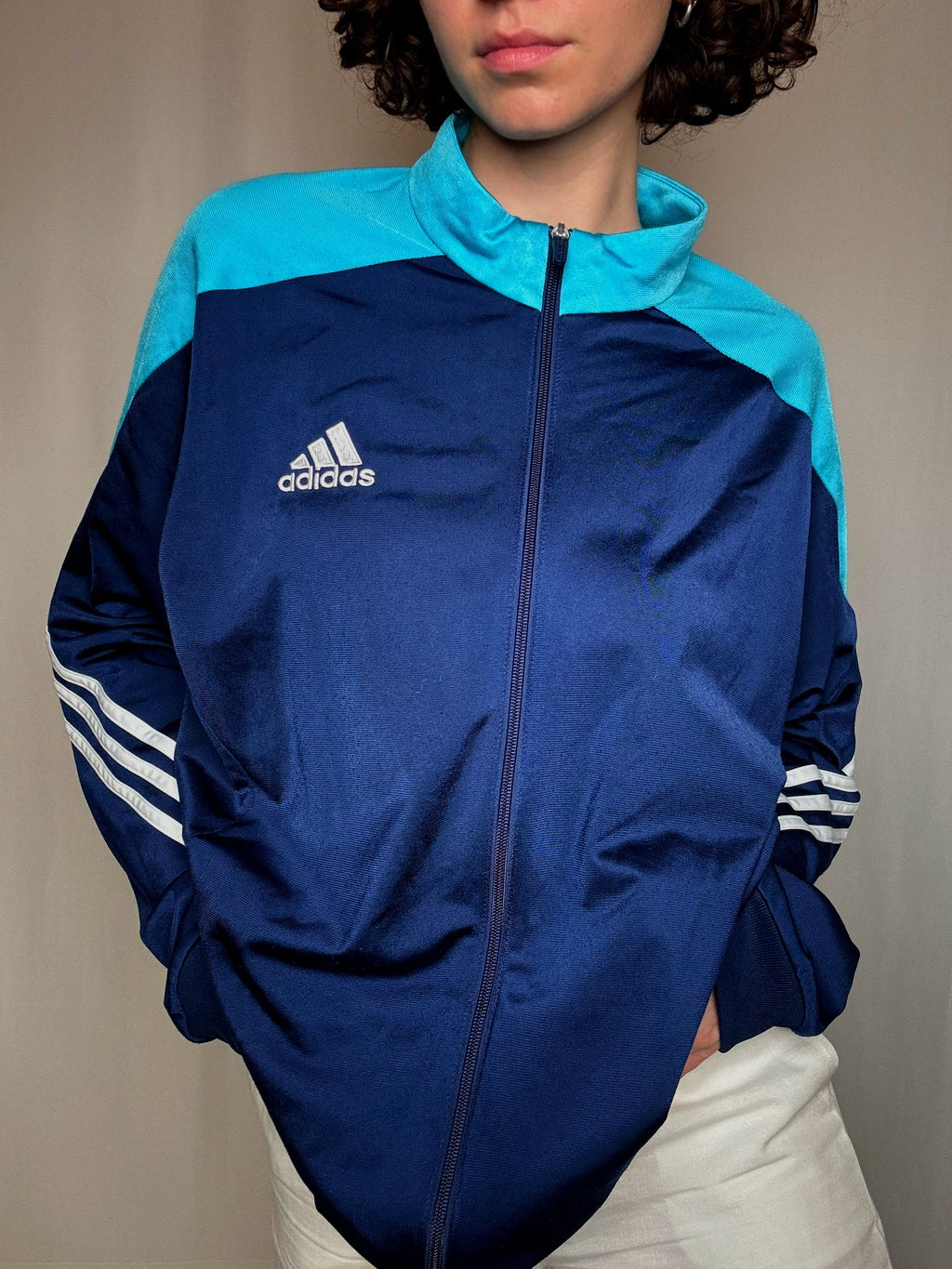 Jacket de sport Adidas bleue XL vintage