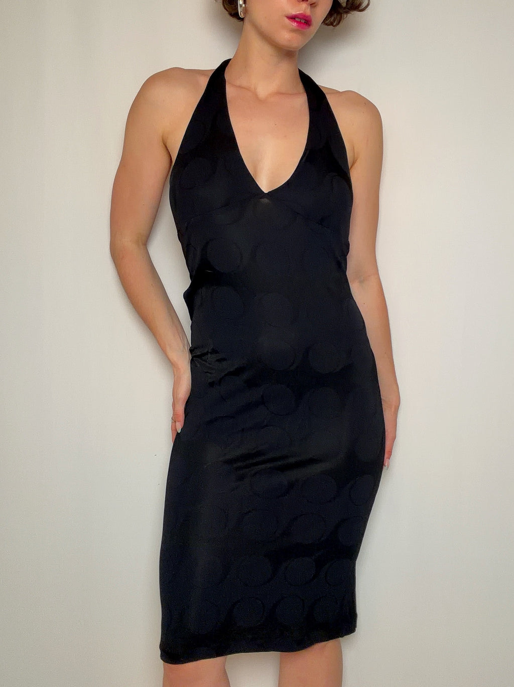 Tailliertes schwarzes Kleid M/L Vintage