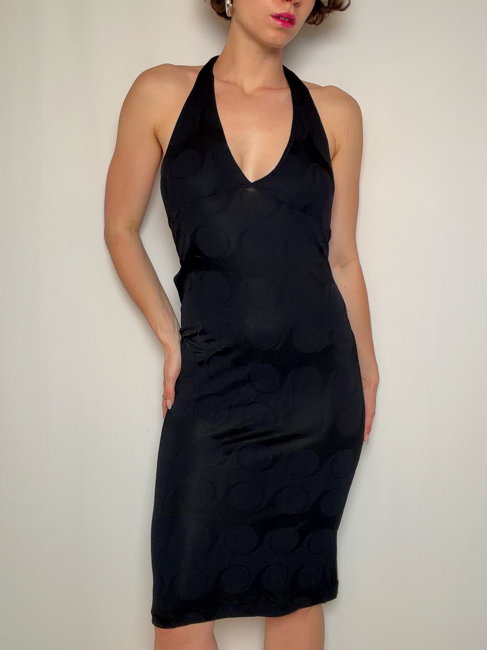 Tailliertes schwarzes Kleid M/L Vintage