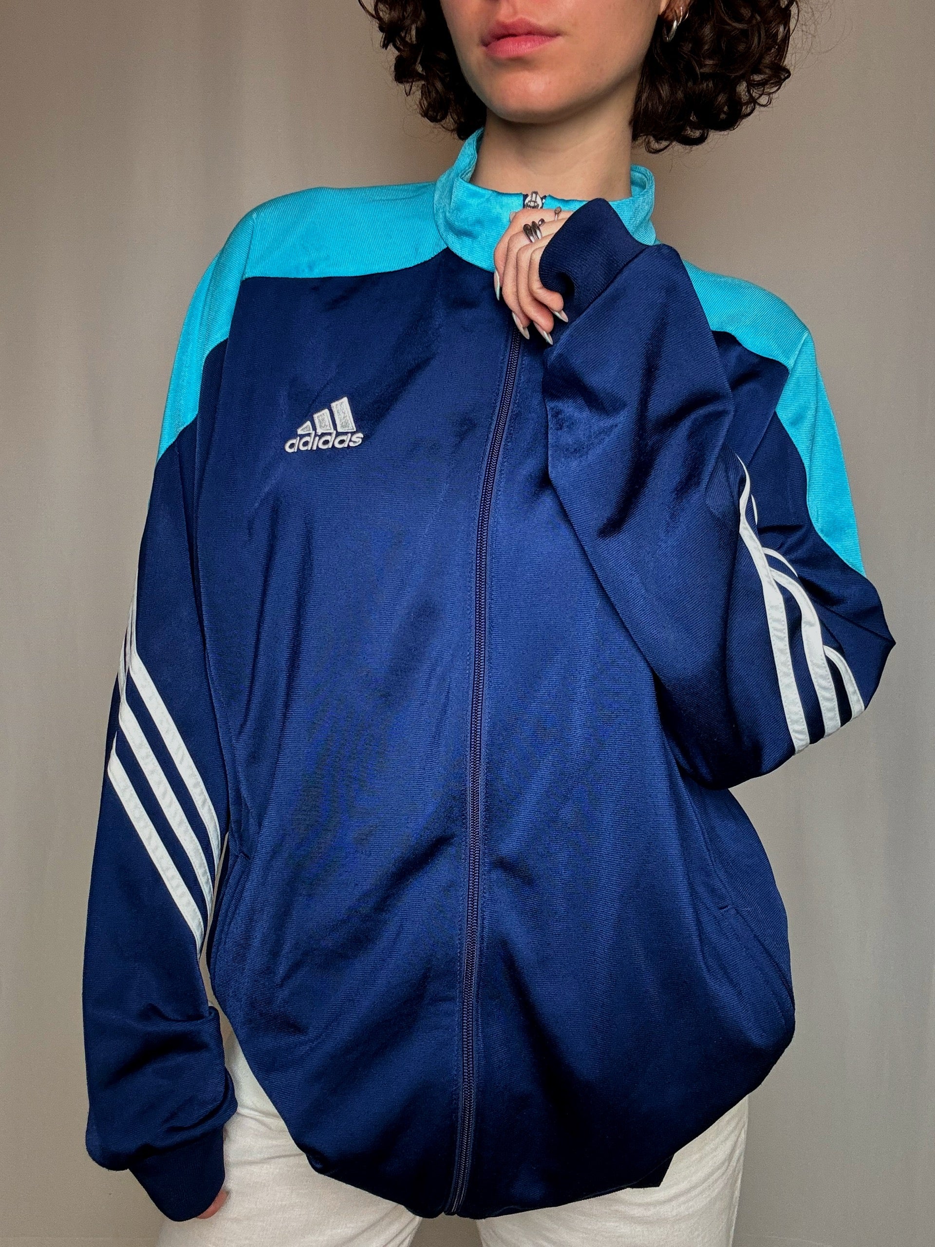 Jacket de sport Adidas bleue XL vintage
